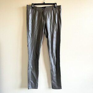 Wilfred Free Faux Leather Pants Green‎ Skinny High-waisted Womens Size 10
